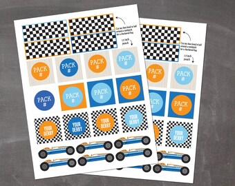 Editable Derby Cupcake Toppers Deluxe - INSTANT DOWNLOAD PRINTABLE - Blue and Orange Collection