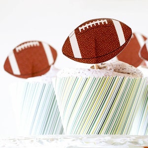 Football Cupcake Toppers and Wrappers - INSTANT DOWNLOAD PRINTABLE