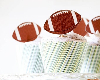 Football Cupcake Toppers and Wrappers - INSTANT DOWNLOAD PRINTABLE