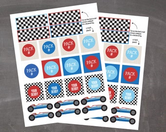 Editable Derby Cupcake Toppers Deluxe - INSTANT DOWNLOAD PRINTABLE - Blue and Red Collection