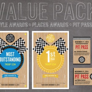 Derby Event Pack. Style Awards, Place Awards & Pit Passes - INSTANT DOWNLOAD PRINTABLE - Champion Collection