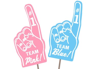 Team Pink Team Blue Photo Booth Props - Gender Reveal Baby Shower - Printable INSTANT DOWNLOAD - Foam Finger Collection