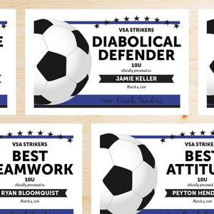 Soccer Award Certificate Pack of 15