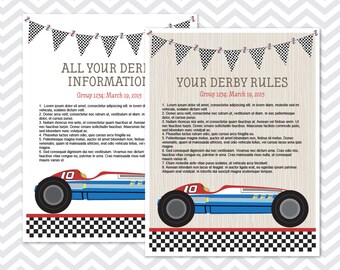 Derby Printable Info Pages INSTANT DOWNLOAD PRINTABLE Blue | Etsy
