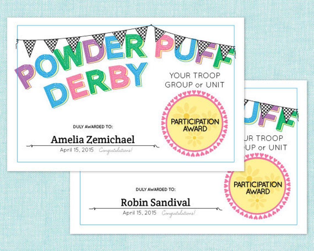 INSTANT DOWNLOAD Custom Powder Puff Derby Printable Etsy