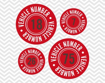 Editable Derby Vehicle Number Circles - INSTANT DOWNLOAD PRINTABLE - Blue and Red Collection