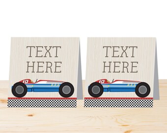 Derby Table Tent Cards - INSTANT DOWNLOAD PRINTABLE - Blue and Red