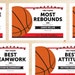Editable Basketball Award Certificates - INSTANT DOWNLOAD PRINTABLE - Red and Black