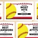 Editable Softball Award Certificates - INSTANT DOWNLOAD PRINTABLE - Red and Black