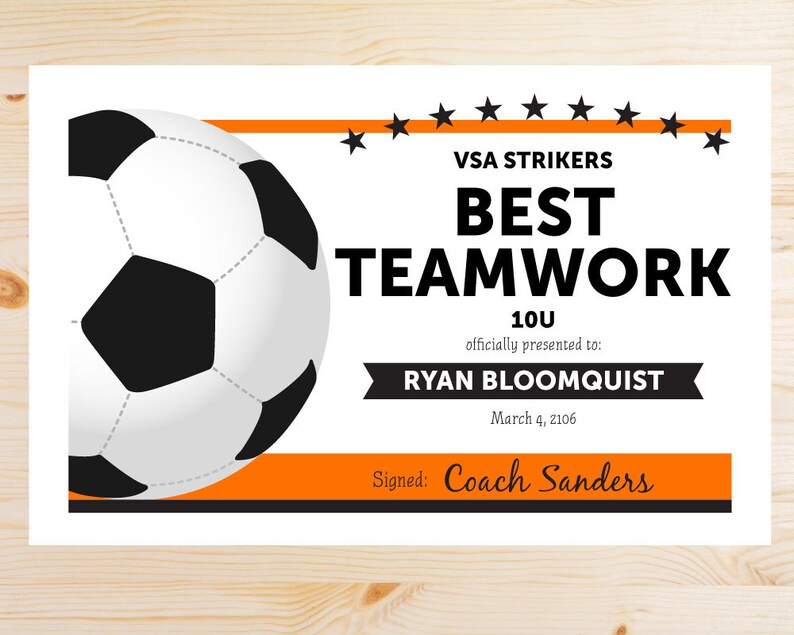 Soccer Certificate Template Free