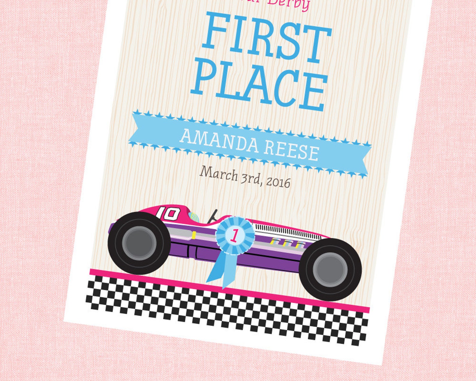 Editable Powder Puff Derby Place Award Certificates INSTANT Etsy