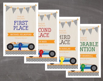 Editable Derby Place Award Certificates 1st, 2nd, 3rd, Honorable Mention - INSTANT DOWNLOAD PRINTABLE - Blue and Orange