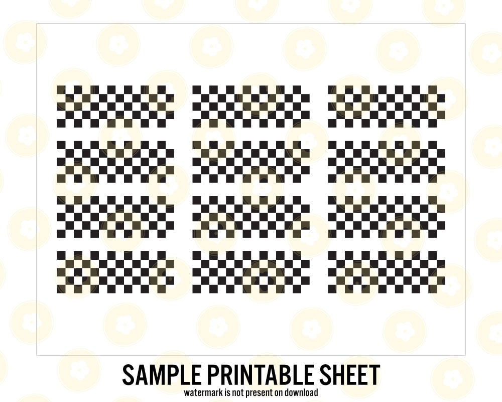 derby-checkered-flag-cupcake-toppers-instant-download-printable-blue-and-orange-collection-etsy