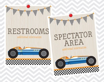 Derby Printable Event Signs 8.5x11 - INSTANT DOWNLOAD PRINTABLE - Blue and Orange