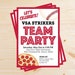 Editable Baseball Team Pizza Party Invitations - INSTANT DOWNLOAD PRINTABLE - Red and Black