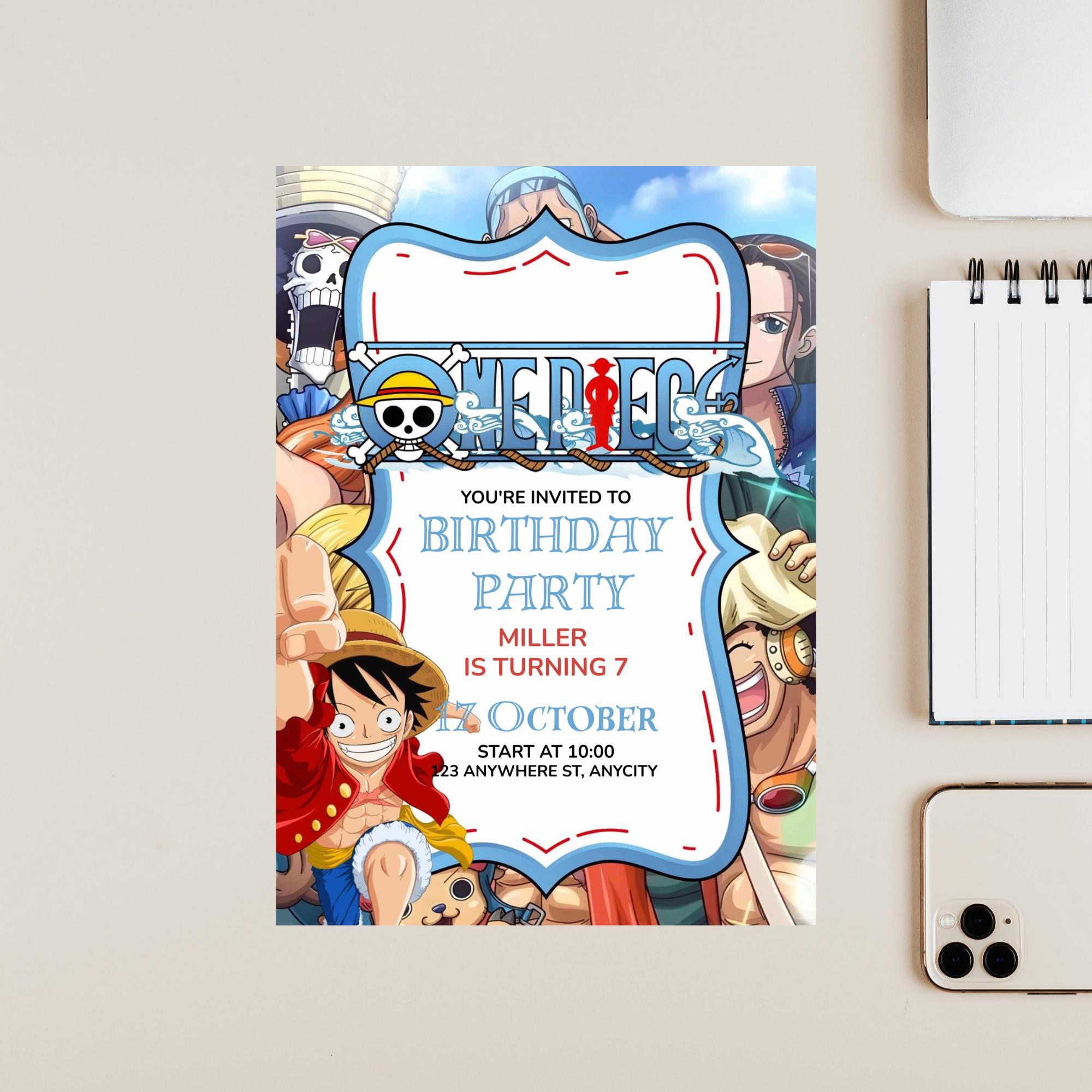 One Piece Birthday Card - Etsy