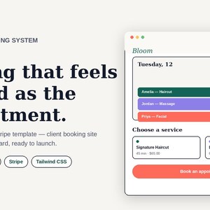 Website-Vorlage für Terminbuchung, Next.js React Admin-Dashboard, Terminplanungssystem für Salons und Kliniken
