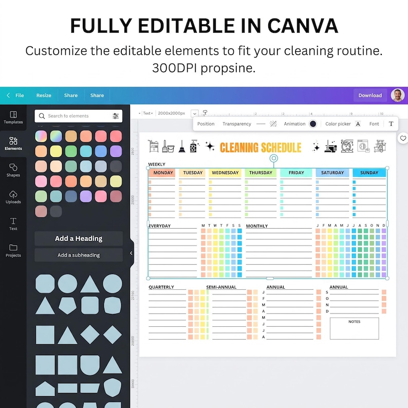Editable Cleaning Planner, Cleaning Checklist, Cleaning Schedule ...
