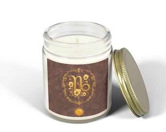 Capricorn Emblem Candle | Coconut Wax Zodiac Candle