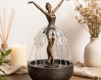 Graceful Ballet Dancer Fountain – Sculptural Water Feature for Home, Office, or Garden, Realistic Movement & Sound
