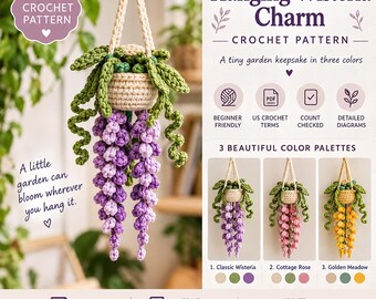 Plant Crochet Pattern, Car Hanging Plant Crochet Pattern, Crochet Hanging Plant, Car Hanging Basket Pattern, Hanging Plant Crochet Pattern
