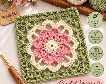 Crochet Pattern, Granny Square Crochet Pattern, Easy Crochet Motif, Beginner-Friendly Crochet Pattern, PDF Tutorial