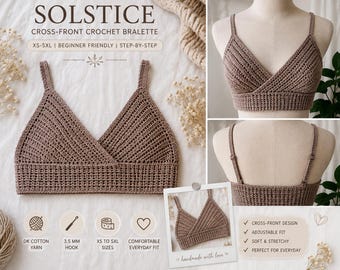 Linea Bralette Crochet Pattern PDF Size Inclusive Crochet Top Pattern Easy Bralette Pattern Digital Download