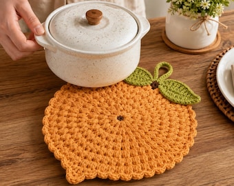 Crochet Lemon Trivet Pattern FREJDIS, Kitchen Potholder, Citrus Hot Pad, Kids Room Decor, Summer Farmhouse Wall Hanging, English Swedish PDF