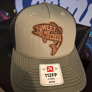 Meet Me at the Creek  - Faux Leather Fish Patch - Billy Strings Inspired - Richardson 112 Hat