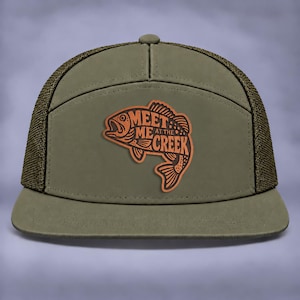 Meet Me at the Creek  - Billy Strings Inspired - Trout Fishing Leather Patch - Richardson 168 Flat Brim Hat