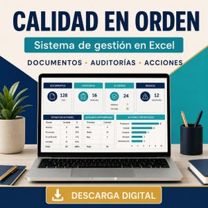 Quality template in Excel | Document control, audits and corrective actions | ISO 9001 system in Spanish