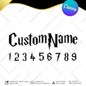May include: A black digital graphic featuring the text Custom Name with a lightning bolt replacing the letter M, followed by the numbers 1 through 9, with lightning bolt accents on the numbers 1, 4, and 7, all set against a white background.