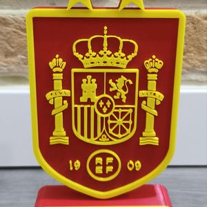 Het Spaanse schild met 2 sterren, het nationale voetbalteam