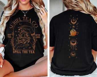 Camiseta Suriel Tea Co, Camiseta para Amantes de Livros, Moletom Acotar, Camiseta Corte de Espinhos e Rosas, Camiseta Sarah J. Maas, Camiseta de Leitura, Presentes para Leitores