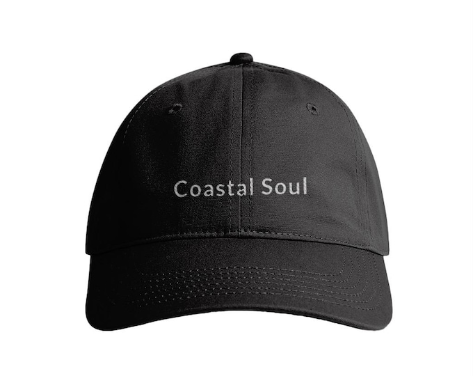 Coastal Soul | Minimal Embroidered Washed Cotton Hat | Coastal Summer Style