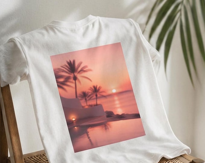 Oversized T-Shirt | Aperitivo Hour Organic Printed Graphic Tee for Summer Vibes