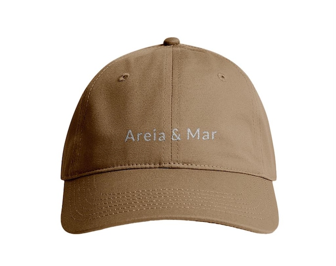 Areia & Mar | Minimal Embroidered Washed Cotton Hat | Coastal Summer Style