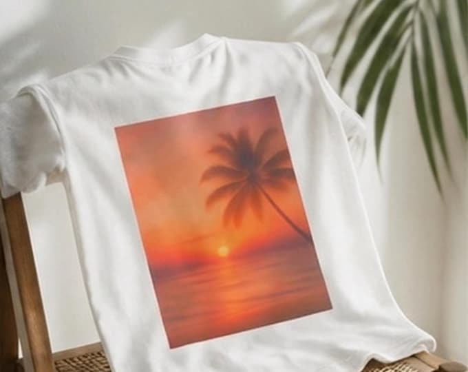 Oversized T-Shirt | Sunset Club Organic Printed Graphic Tee for Summer Vibes