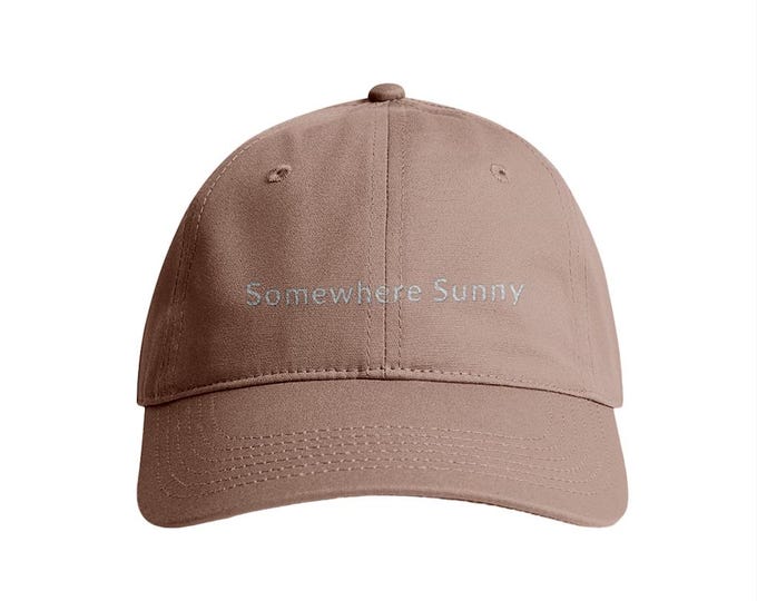 Somewhere Sunny  | Minimal Embroidered Washed Cotton Hat | Coastal Summer Style