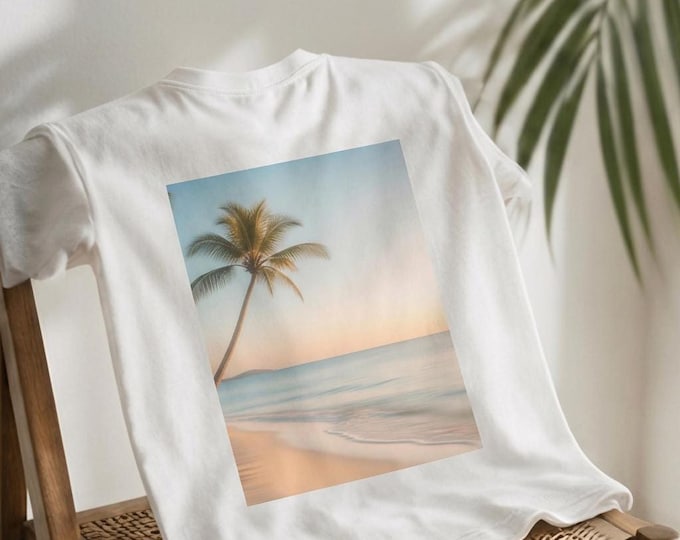 Printed T-Shirt | Brisa do Mar Oversized Organic Cotton Coastal Graphic Tee with Minimalist Design