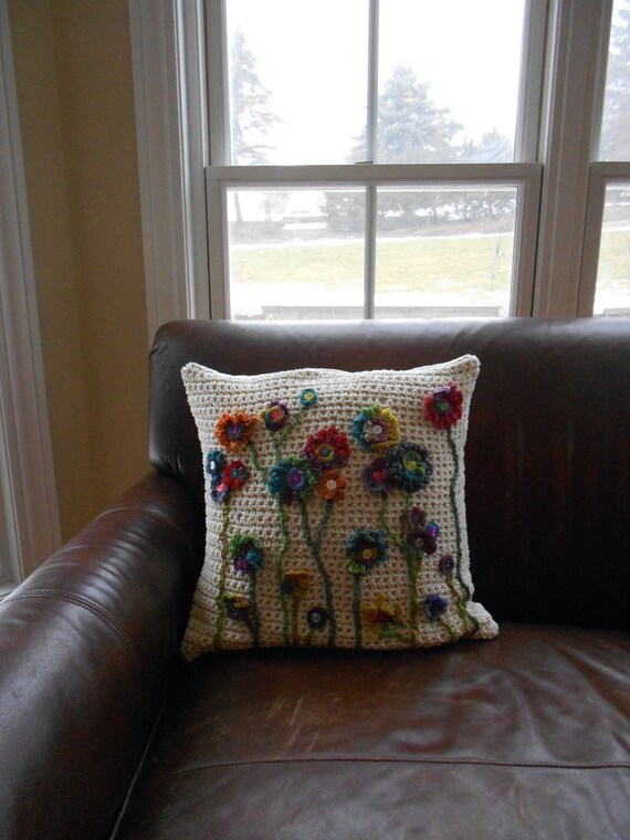 Items similar to crochet pillow cover, 18" x 18" on Etsy