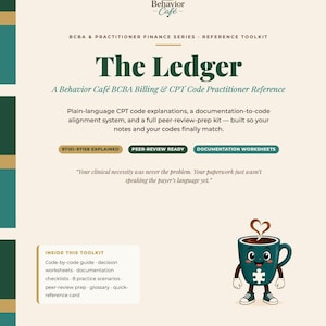 El Libro Mayor, Facturación ABA y Referencia para Profesionales con Código CPT para BCBA, Hojas de Trabajo de Documentación y Práctica, PDF