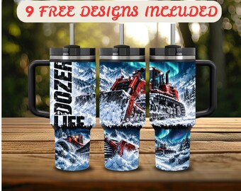 40 oz Tumbler Wrap PNG, Dozer Life 40 oz Tumbler Design, Distressed Wrap 40 oz Sublimation, Heavy Equipment Bulldozer 40 oz Wrap Digital