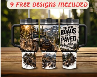 40 oz Tumbler Wrap PNG, Off Road 40 oz Tumbler Design, Distressed Wrap 40 oz Sublimation, 4x4 Mountain Adventure 40 oz Wrap Digital