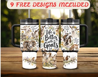 40 oz Tumbler Wrap PNG, Goat Life 40 oz Tumbler Design, Distressed Wrap 40 oz Sublimation, Farm Animal Cute Goats 40 oz Wrap Digital