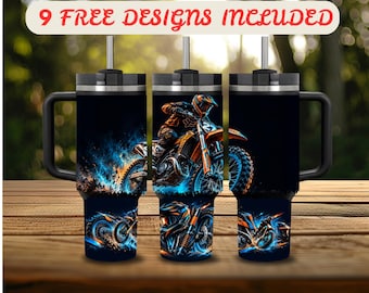 40 oz Tumbler Wrap PNG, Motocross 40 oz Tumbler Design, Distressed Wrap 40 oz Sublimation, Dirt Bike Extreme Sports 40 oz Wrap Digital