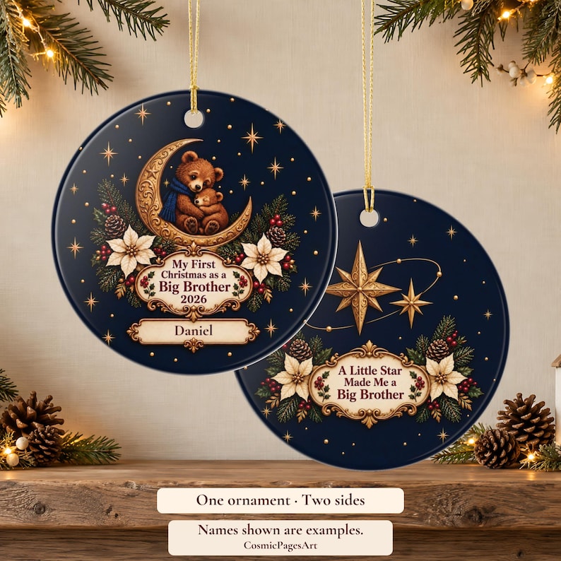 Personalized Big Brother 2026 Ornament, First Christmas as a Big ...