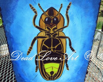 Firefly panting on Canvas, Light in the Night, Original