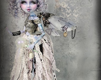 Nuvia Air Element Fairy OOAK Art Doll Custom Monster High Repaint Reroot