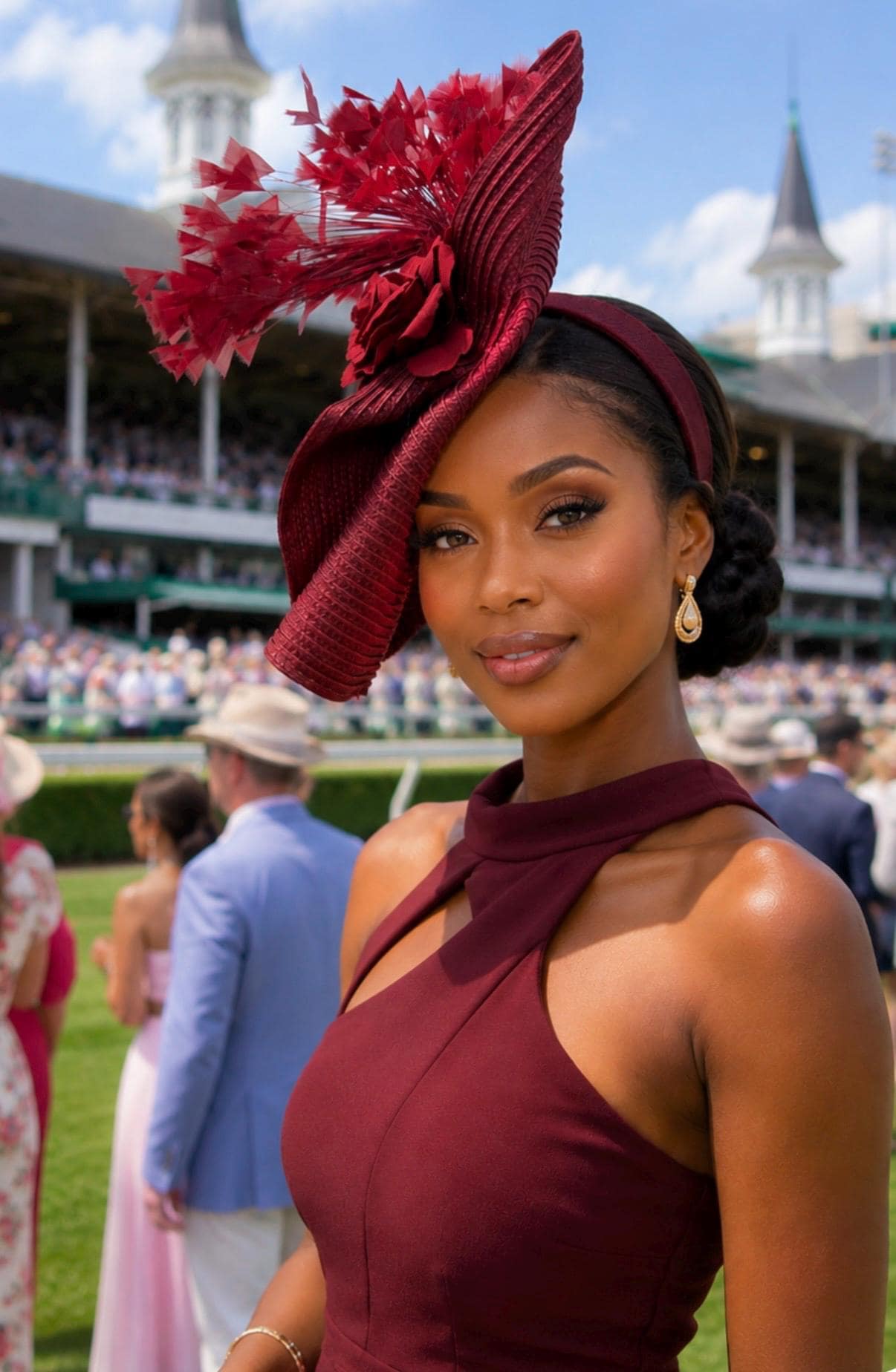 Burgundy Fascinator